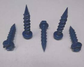 Shorpioen Bc-1428cnsw-50 50-pack 1/4 X 1 3/4 Slotted Hex Washer Concrete Screw Blue Drill