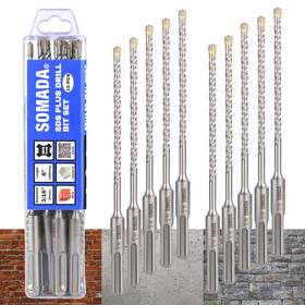 Som-sps3-01a Somada 3/16-inch X 6-inch Sds Plus Drill Set Of 10 Pcs Sds-plus Rotary Hammer Som-sps3-01a Somada 3/16-inch X 6-inch Sds Plus Drill Set Of 10 Pcs Sds-plus Rotary Hammer