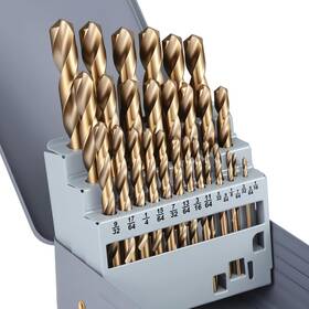 Stratmet 793313716576 29pcs Cobalt Drill Bit Set M35 High Speed Steel 1/16 Inch -1/2 F