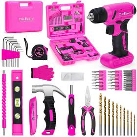 Tl1057 Thinklearn 64pcs Pink Tool Set With Cordless Drill 8v Power And Kit For Tl1057 Thinklearn 64pcs Pink Tool Set With Cordless Drill 8v Power And Kit For