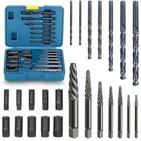 Thinkpro Tp3036 Broken Bolt Extractor Kit-24 Pieces Reverse Drill Bit Set With Left