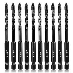 U2023041201 Ubesths 1/4 Inch Concrete Drill Bits 10pcs Masonry Bit Set With Tungsten Carbi U2023041201 Ubesths 1/4 Inch Concrete Drill Bits 10pcs Masonry Bit Set With Tungsten Carbi