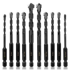 U2023061601 Ubesths 10pcs Masonry Drill Bits Kit For Concrete Stone Carbide Bit Set G