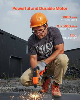 Vevor 197988675006 20v Sds-plus Cordless Rotary Hammer Drill Kit 0.6-inch 1000rpm 2 Functions