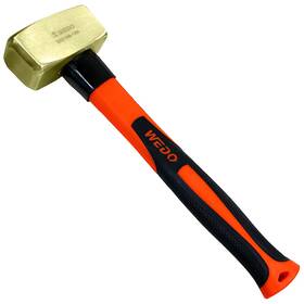 Br2104a-1004 Wedo Brass Sledge Hammer 2 Lb Club With Fiberglass Handle Drilling H Br2104a-1004 Wedo Brass Sledge Hammer 2 Lb Club With Fiberglass Handle Drilling H