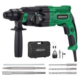 Awork001681250707 Workbless 1 Inch Sds-plus Rotary Hammer Drill 8amp 3.0j 4 Functions Variabl