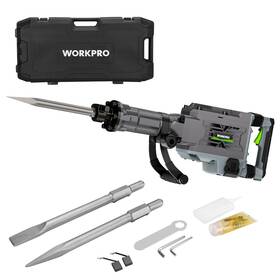 125389 Workpro 1800w Demolition Jack Hammer 15a Electric Concrete Breaker 2 Chisel Bits