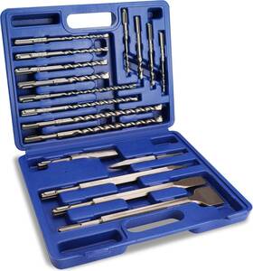W004595 Workpro 17-piece Sds-plus Rotary Hammer Drill Bits And Chisel Set