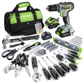 W009153a Workpro Home Tool Set With 20v Cordless Lithium-ion Drill Driver Household R W009153a Workpro Home Tool Set With 20v Cordless Lithium-ion Drill Driver Household R