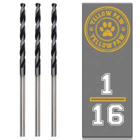 Yp-1-16-cobalt-3pack Yellow Paw 1/16 Inch Drill Bit 3 Pack Industrial Grade M35 Cobalt Titanium Aluminum Ni