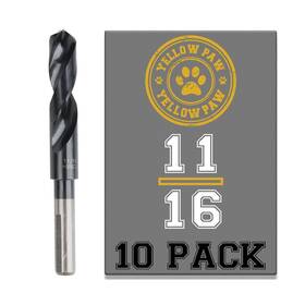 Yp-11-16-cobalt-10pack Yellow Paw 11/16 Inch Drill Bit 10 Pack Industrial Grade M35 Cobalt Titanium Aluminum Yp-11-16-cobalt-10pack Yellow Paw 11/16 Inch Drill Bit 10 Pack Industrial Grade M35 Cobalt Titanium Aluminum