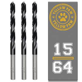Yp-15-64-cobalt-3pack Yellow Paw 15/64 Inch Drill Bit 3 Pack Industrial Grade M35 Cobalt Titanium Aluminum N