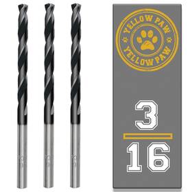Yp-3-16-cobalt-3pack Yellow Paw 3/16 Inch Drill Bit 3 Pack Industrial Grade M35 Cobalt Titanium Aluminum Ni