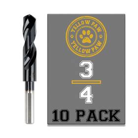 Yp-3-4-cobalt-10pack Yellow Paw 3/4 Inch Drill Bit 10 Pack Industrial Grade M35 Cobalt Titanium Aluminum Ni Yp-3-4-cobalt-10pack Yellow Paw 3/4 Inch Drill Bit 10 Pack Industrial Grade M35 Cobalt Titanium Aluminum Ni
