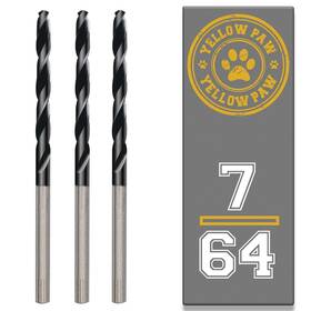 Yp-7-64-cobalt-3pack Yellow Paw 7/64 Inch Drill Bit 3 Pack Industrial Grade M35 Cobalt Titanium Aluminum Ni
