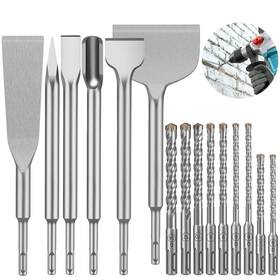 Yotino 001083766662 15pcs Rotary Hammer Drill Bits And Chisel Set Sds Plus Carbide-tipped Yotino 001083766662 15pcs Rotary Hammer Drill Bits And Chisel Set Sds Plus Carbide-tipped