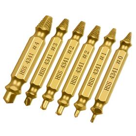 Zezefufu Jusu081200000 6 Pcs Damaged Screw Extractor Drill Bit Set Stripped Bolt Remover Extra
