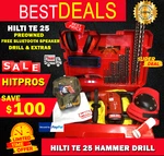 Hilti Te 25 Drill, Preowned, Free Bluetooth Speaker, & Extras, Fast Ship. Fixed Price $699.90.