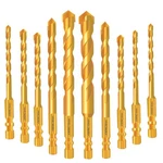 Titanium Masonry Drill Bits Set, 10PCS Concrete Ceramic Tile .... Fixed Price $27.16.