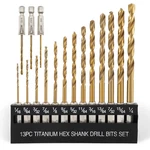 Comoware Titanium Twist Drill Bit Set - 16 Pcs Hex Shank High Speed Steel For Wo. Fixed Price $19.61.