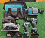 Makita 3 Tool Bundle (circular Saw, Impact, Hammer Drill, Batteries, Charger). Fixed Price $280.99.