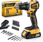 20V Brushless Cordless Drill/driver, Compact Power Set, Yellow Rechargeabl. Fixed Price $64.99.