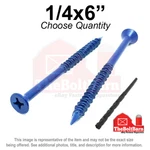 1/4X6" Flat Head Phillips Piercing Point Concrete Screws Masonry Blue. Fixed Price $15.81.