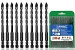 10PC 1/4 Black Ceramic Tile Drill Bit, 6MM Porcelain Concrete. Fixed Price $27.69.