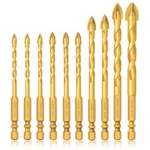 10PC Titanium Plating Masonry Drill Bits, Joeric Concrete Ceramic T.... Fixed Price $28.58.