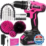 Thinklearn 20V Pink Cordless Set - Power Drill/driver Kit Brush Bit. Fixed Price $68.95.