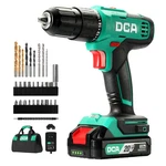 Dca 20V Cordless Hammer Drill Set, 354 In-lb Torque, 1/2" Keyless Green. Fixed Price $80.99.