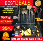 Bosch 11263 Evs Drill Preowned, Free Thermo, Bits And Chisels, Fast Ship. Fixed Price $449.90.