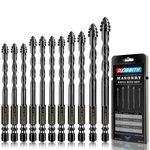 Dkibbith 11-PIECE 4-FLUTE Serrated Masonry Drill Set 3/16"-1/2" Black. Fixed Price $38.99.