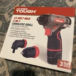 Hyper Tough 12V Max Lithium-ion 3-IN-1 Multi-head Power Drill Set. Fixed Price $38.00.