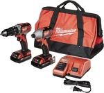 Milwaukee 2697-22CT M18 Hammer Drill Two Tool Kit Red. Fixed Price $199.00.