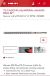 Hilti Sds Plus 6" Hammer Drill Bits #2025925 Te-cx 1/4-6 MP32 An Pistons Wash. Fixed Price $650.00.