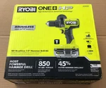 Ryobi PBLHM102K1 18V One+ Hp Brushless 1/2" Hammer Drill Kit 4.0AH. Fixed Price $119.95.