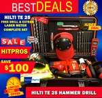 Hilti Te 25 Drill, K, Free & Extras, Measuring Laser, Fast Shipping. Fixed Price $699.90.