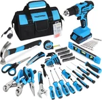 Fastpro 232PC Home Tool Set W/ 20V Cordless Drill & Storage Bag Blue. Fixed Price $111.90.