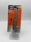 Black And Decker 4-PIECE Bit Set, Hammer Drill- New In Package. Fixed Price $14.96.