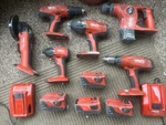12 Pc Lot Of 6 Hilti Tools 4 Batteries And Chargers Drill Driver Roto Hammer. Fixed Price $649.00.