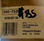 Stator Assembly, Oem Hitachi DH38SS Rotor Hammer, 340-753D. Fixed Price $65.00.