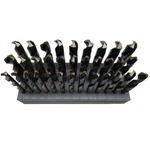1/2-1X64THS 33 Piece Hss Black & Gold Reduce Shank Drill Bit Set. Fixed Price $547.44.