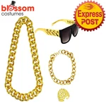 N932 Rap Star Ali 80S Necklace Bracelet Ring Glasses Mc Hammer Costume Hip Hop. Fixed Price $14.32.