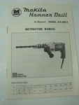 Makita Hammer Drill Speed Model 8419B-2 Instruction Manual And Parts List. Fixed Price $9.26.