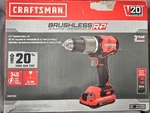 Craftsman CMCD732D2 V20 20V Brushless Rp Cordless 1/2-IN Hammer Drill Kit. Fixed Price $124.99.