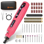 Hardell Mini Cordless Rotary Tool, 5-SPEED Rechargeable PINK-3.7V. Fixed Price $52.99.