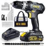 Rida Cordless Drill Power 20V 1/2'' Keyless Yellowish Grey. Fixed Price $74.99.