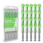 5 Pack 1/2 Inch Masonry Drill Bit Set - Carbide Tip Hex Shank Concrete .... Fixed Price $28.49.