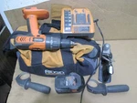 Ridgid R840011 18V Cordless 1/2" Vsr Drill/rapid Charger/battery.+bag+extras. Fixed Price $87.00.